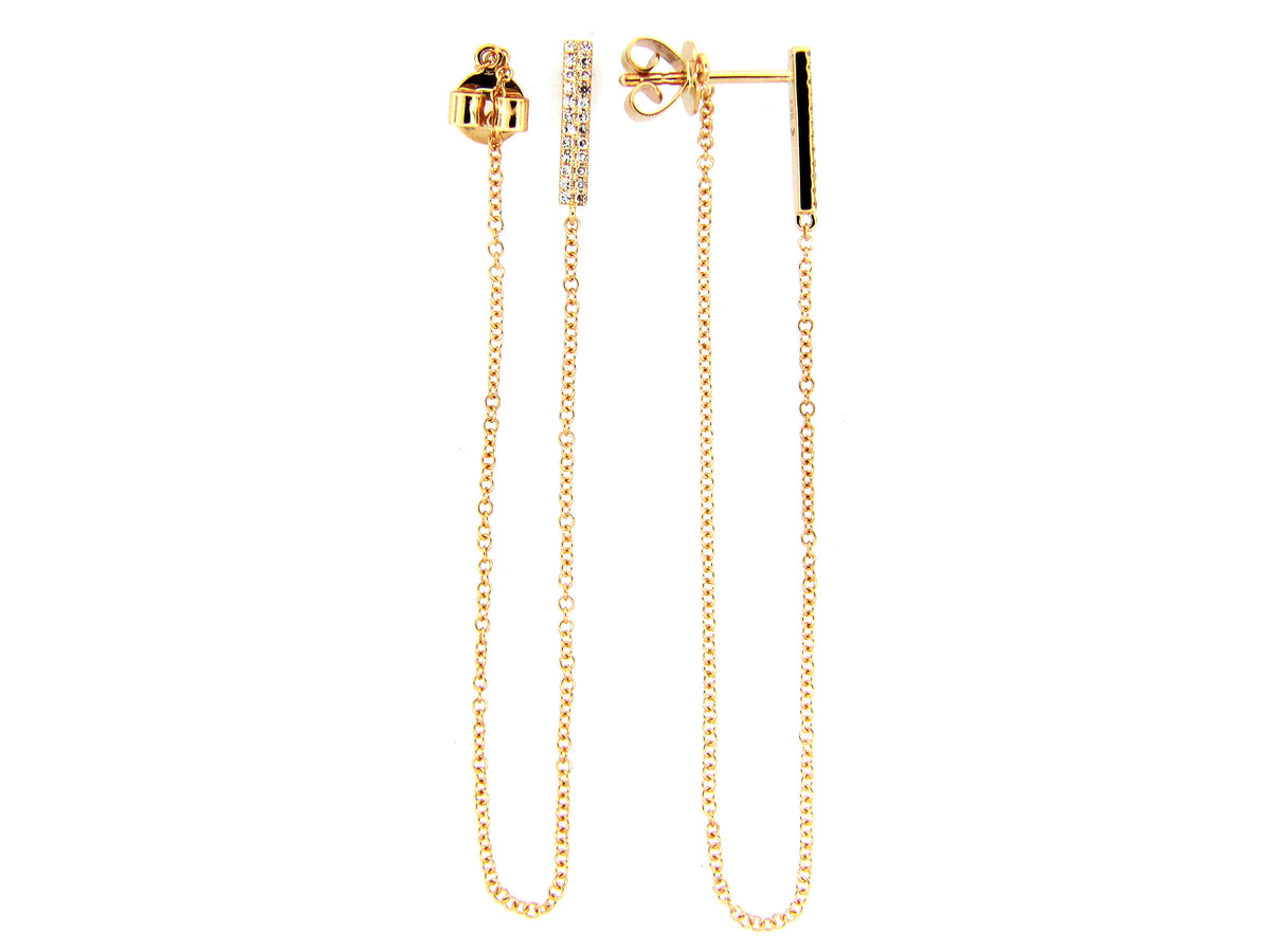 DIAMOND BAR CHAIN EARRING