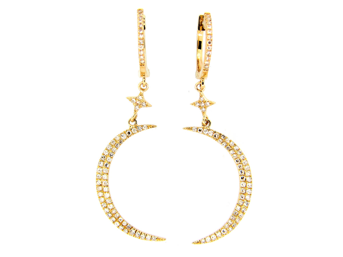 DIAMOND CRESCENT MOON EARRING