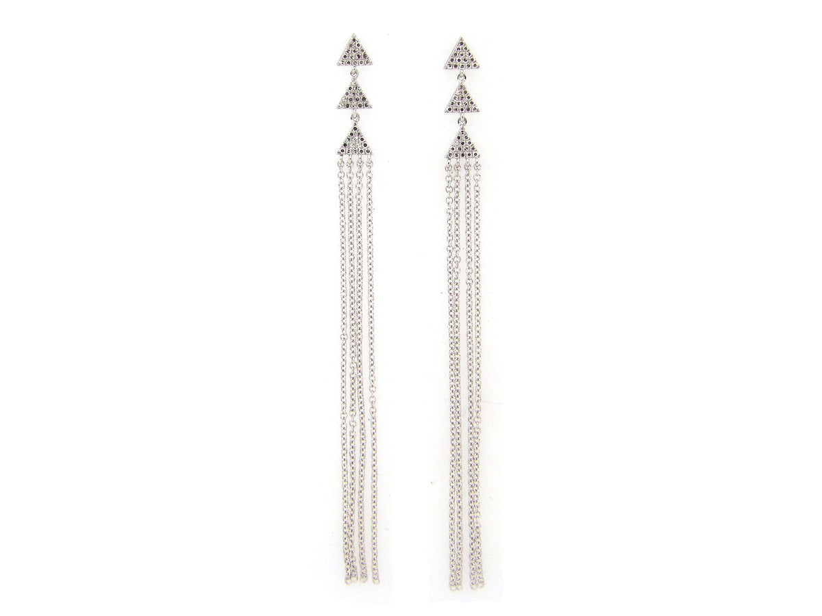 DIAMOND TRIANGLE TASSEL EARRING