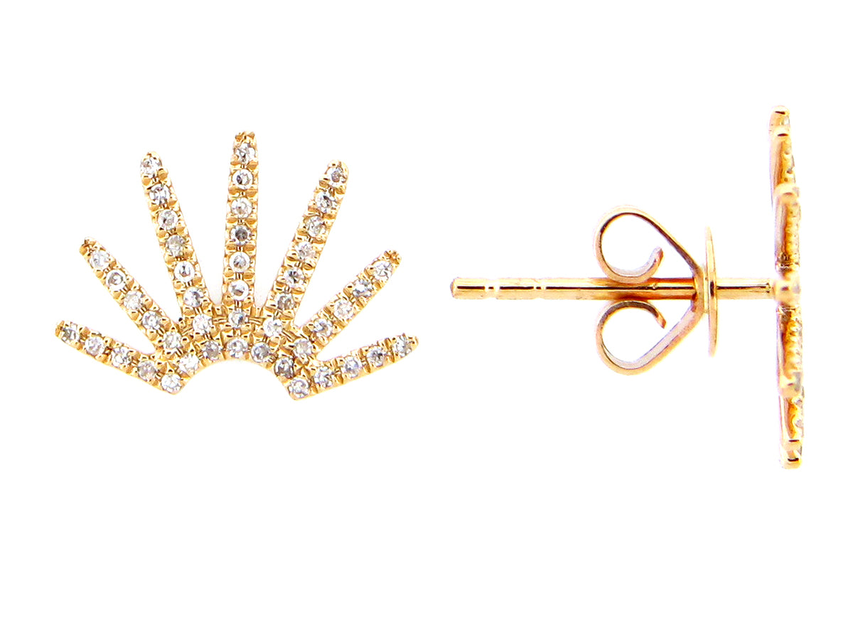 DIAMOND SUNBURST STUD EARRING, 14KY (N)
