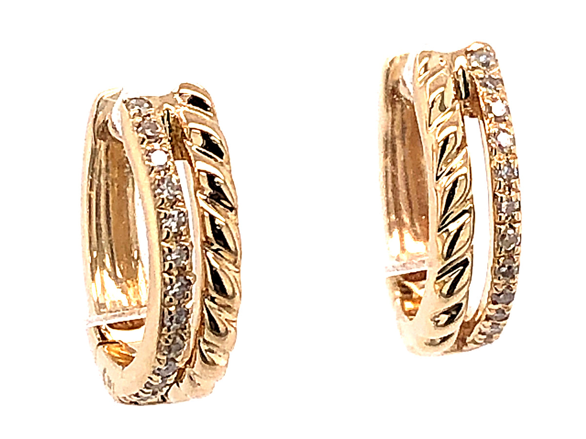 DIAMOND BRAIDED HUGGY EARRING