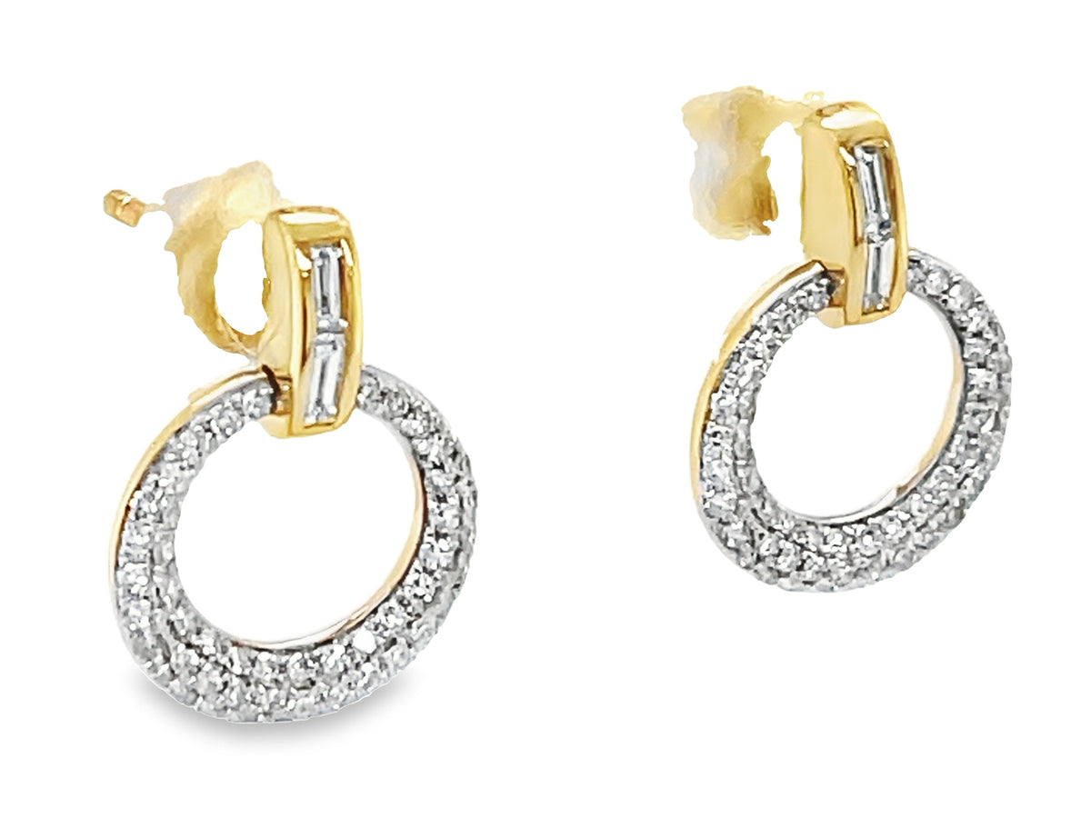 DIAMOND PAVE CIRCLE POST EARRING, 16MM