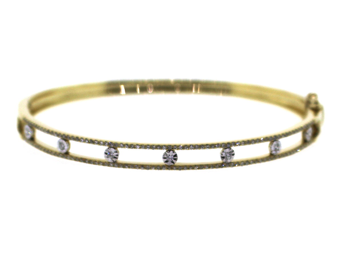 DIAMOND RAILROAD BANGLE