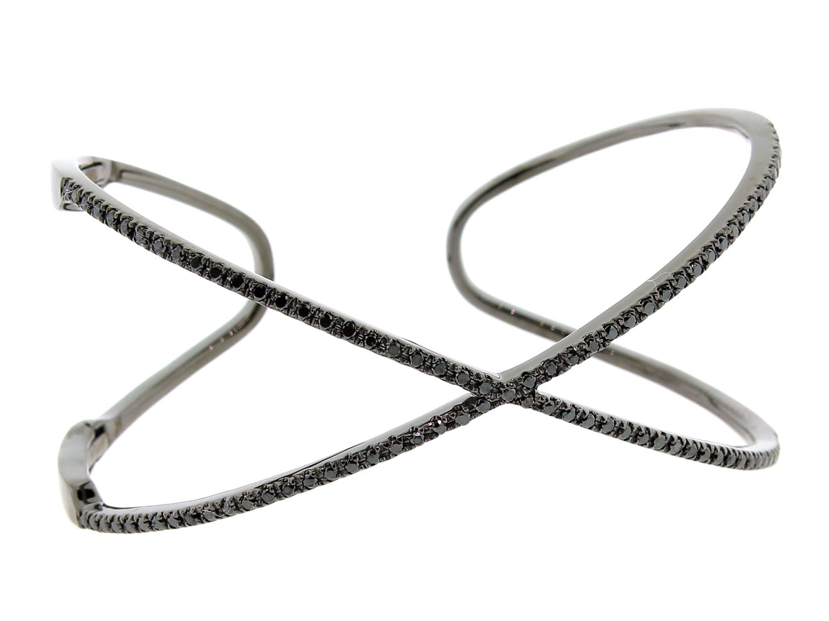 BLACK DIAMOND BANGLE, 14K BLACK FINISH (R/H)