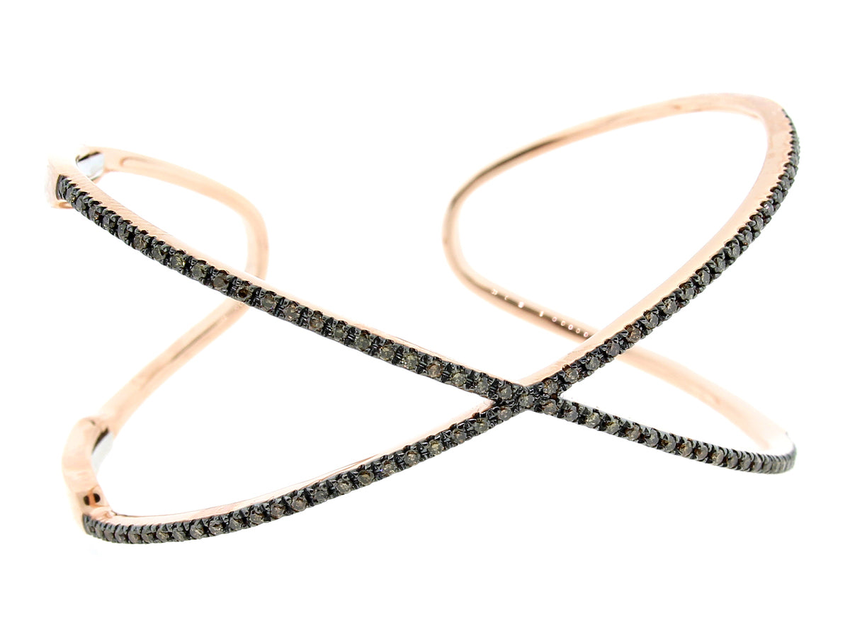 BROWN DIAMOND BANGLE, 14KR (N)