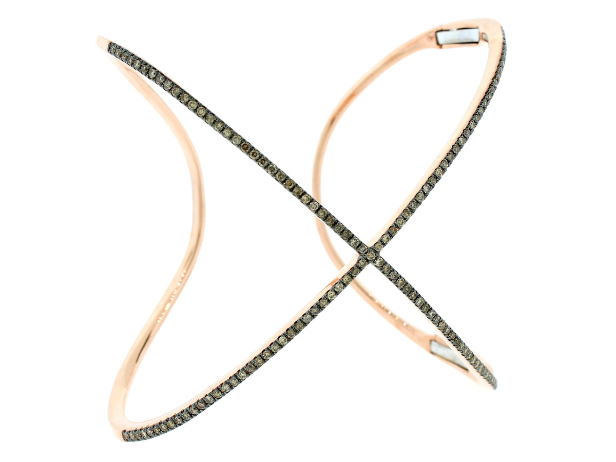 BROWN DIAMOND BANGLE, 14KR (N)