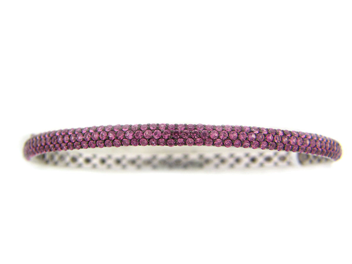PINK SAPPHIRE BANGLE, 14KW (H)