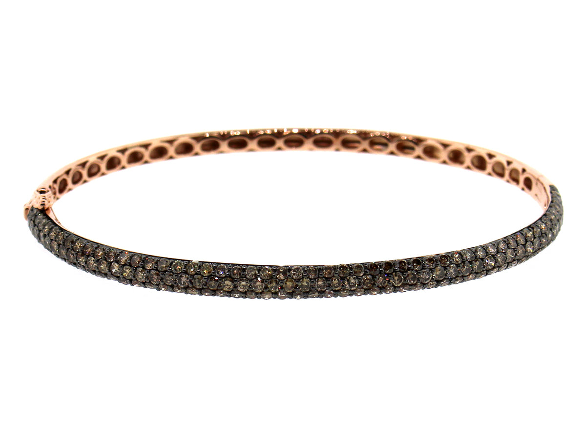 BROWN DIAMOND BANGLE, 14KR (N)