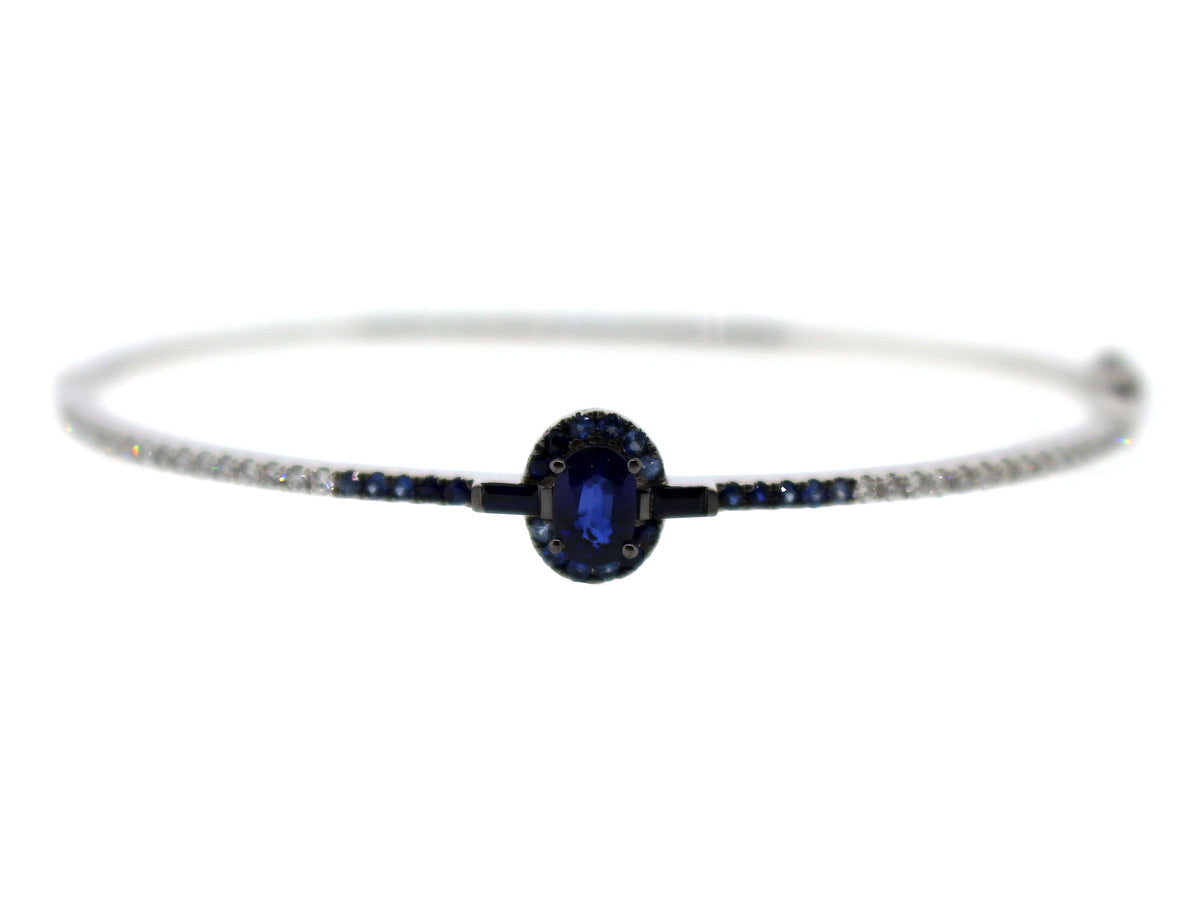 SAPPHIRE & DIAMOND BANGLE, 14KW (H)