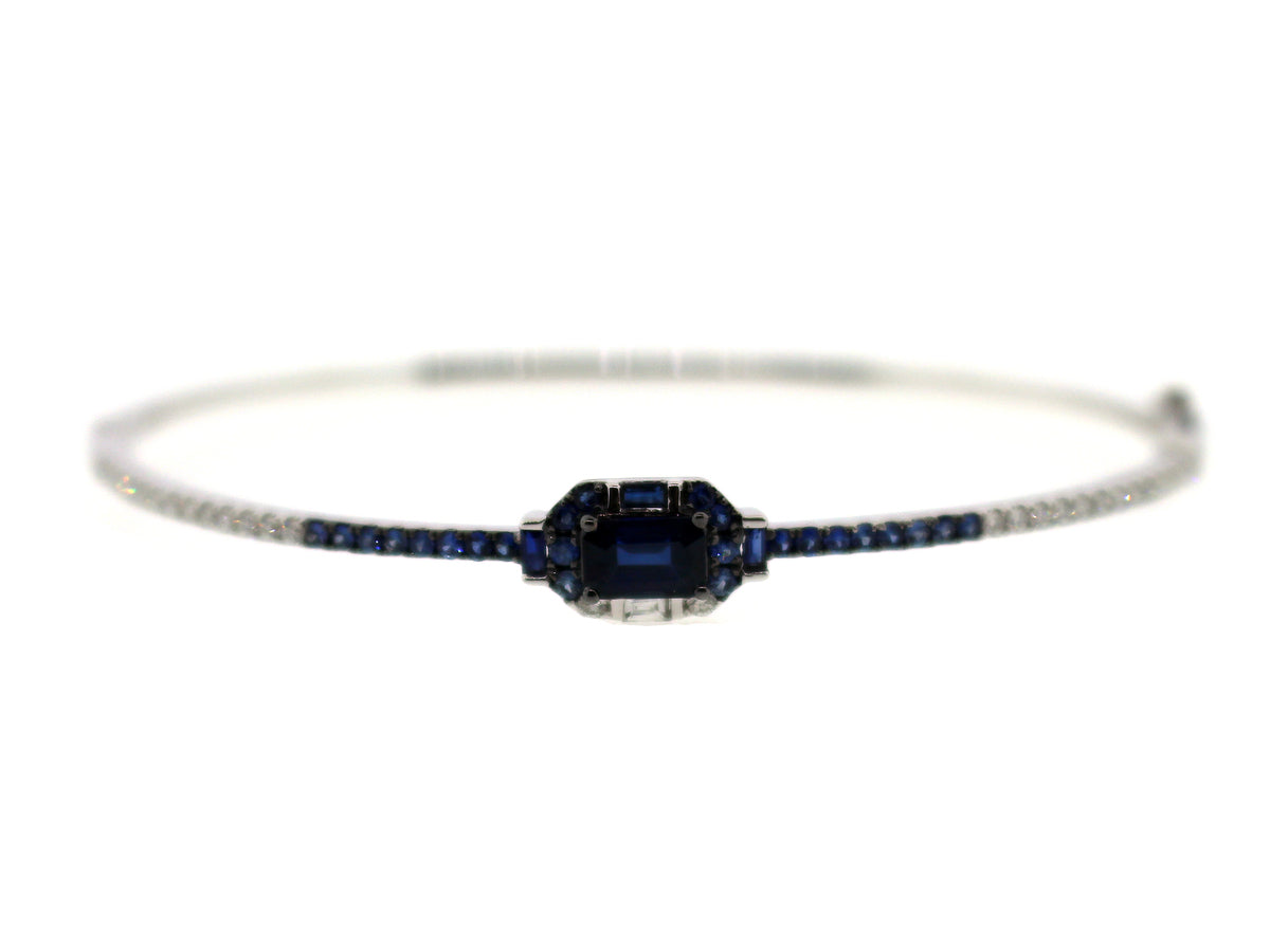 SAPPHIRE & DIAMOND BANGLE, 14KW (H)