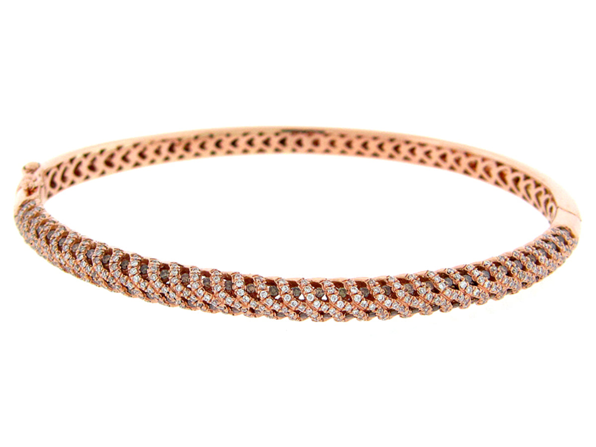 Brown White Diamond Bangle, 18kr (N)