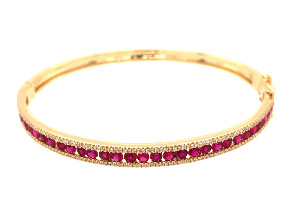 RUBY & DIAMOND CHANNEL BANGLE