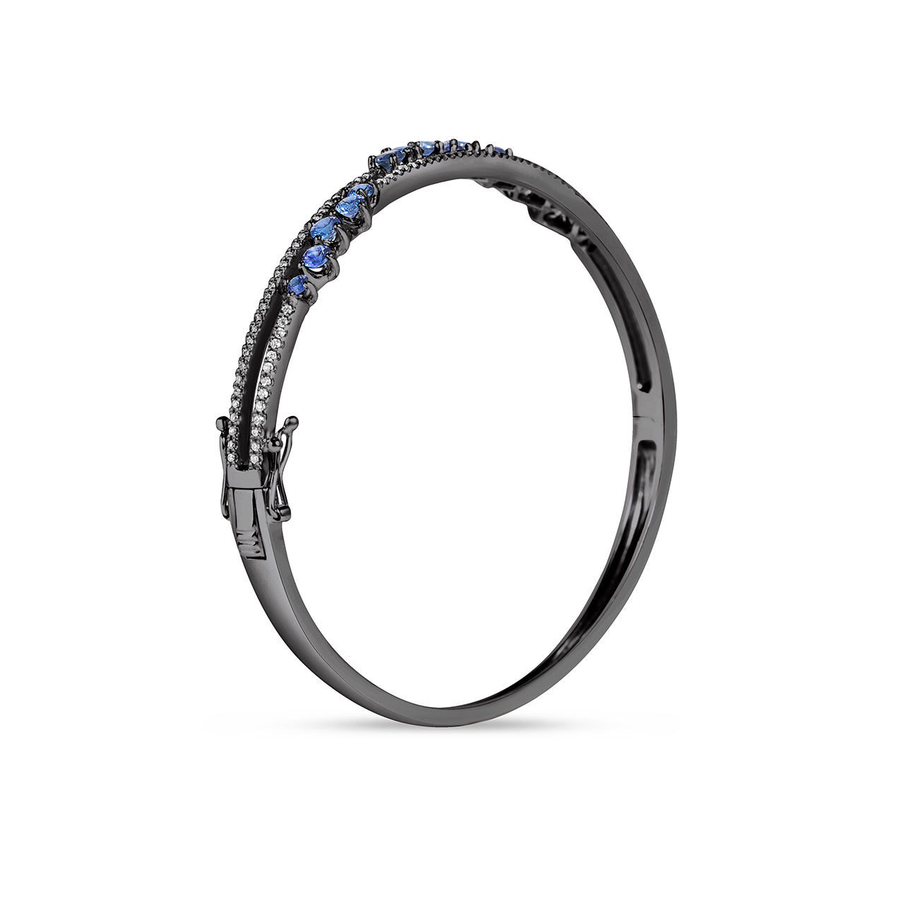 Sapphire & Diamond Cluster Bangle