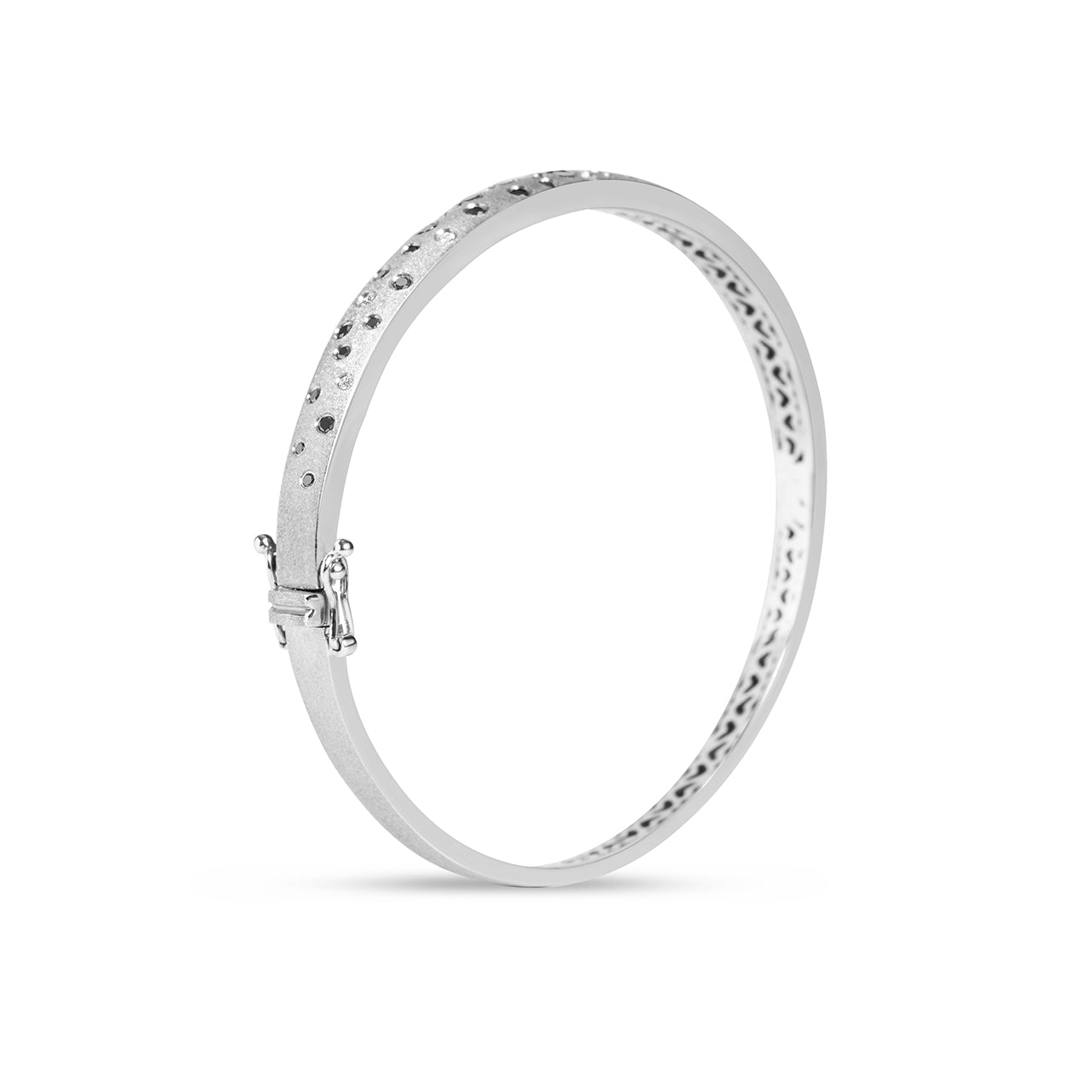 Black & White Diamond Confetti 5mm Bangle