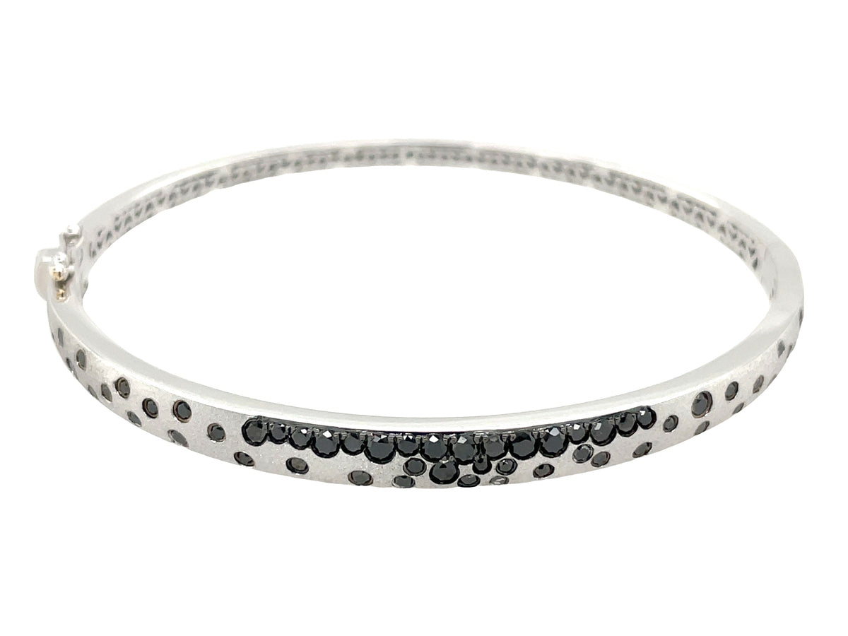 Black Diamond Flush Set Narrow Bangle