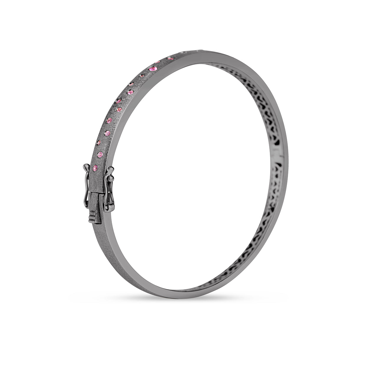Pink Sapphire & Ruby Scatter Flush Bangle