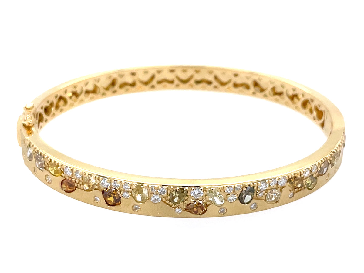 Natural Fancy Color Diamond Diamond Bangle, Satin Finish