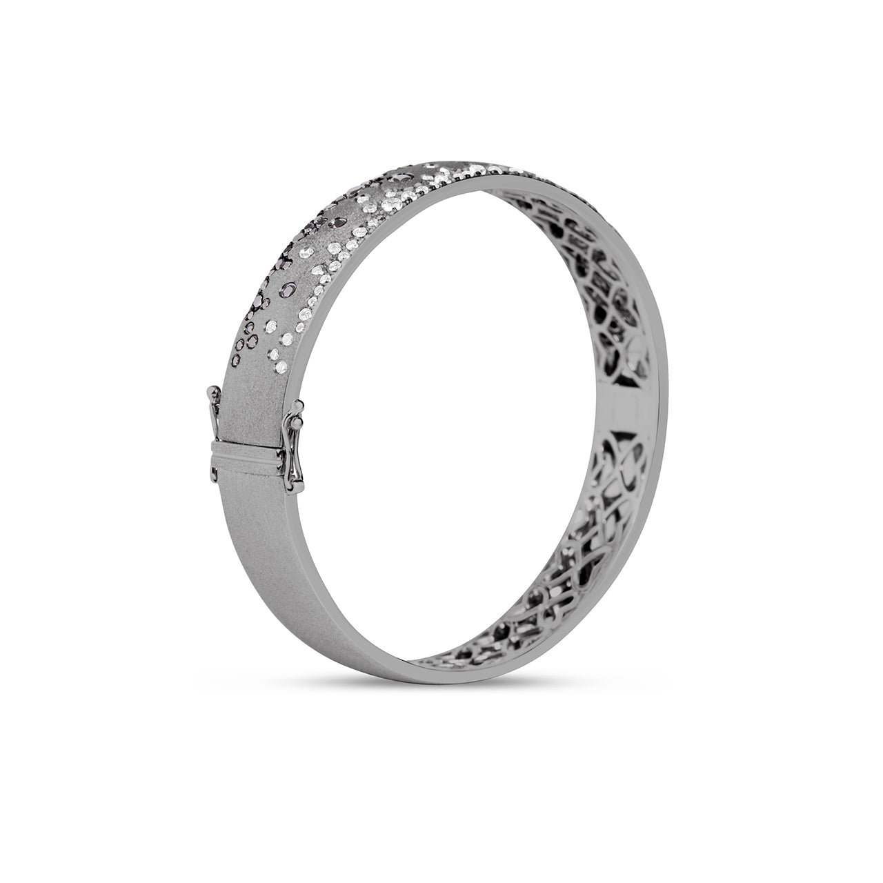 Black & White Diamond Confetti Duet 8.8mm Bangle