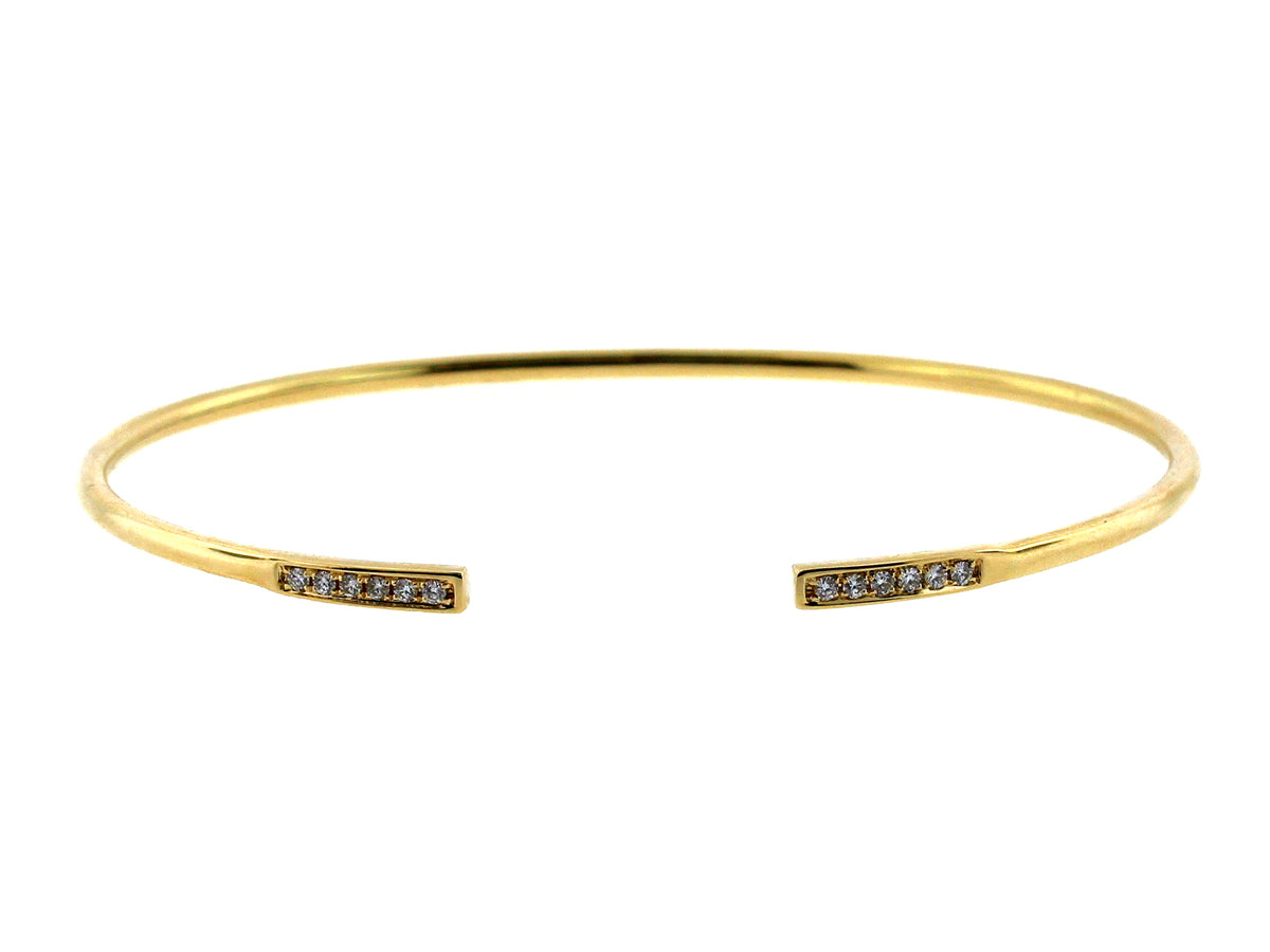 DIAMOND BAR BANGLE, 14KY (N)