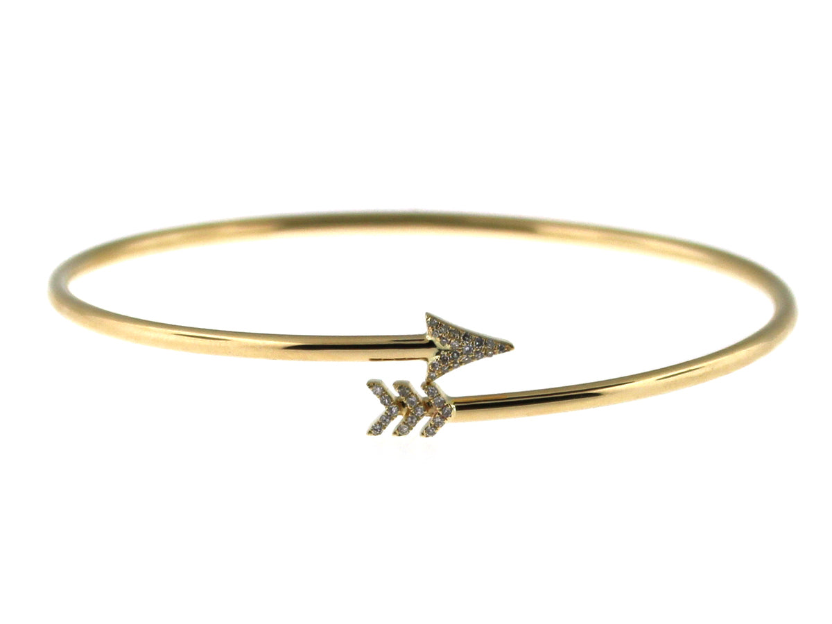 DIAMOND ARROW BANGLE, 14KY (N)