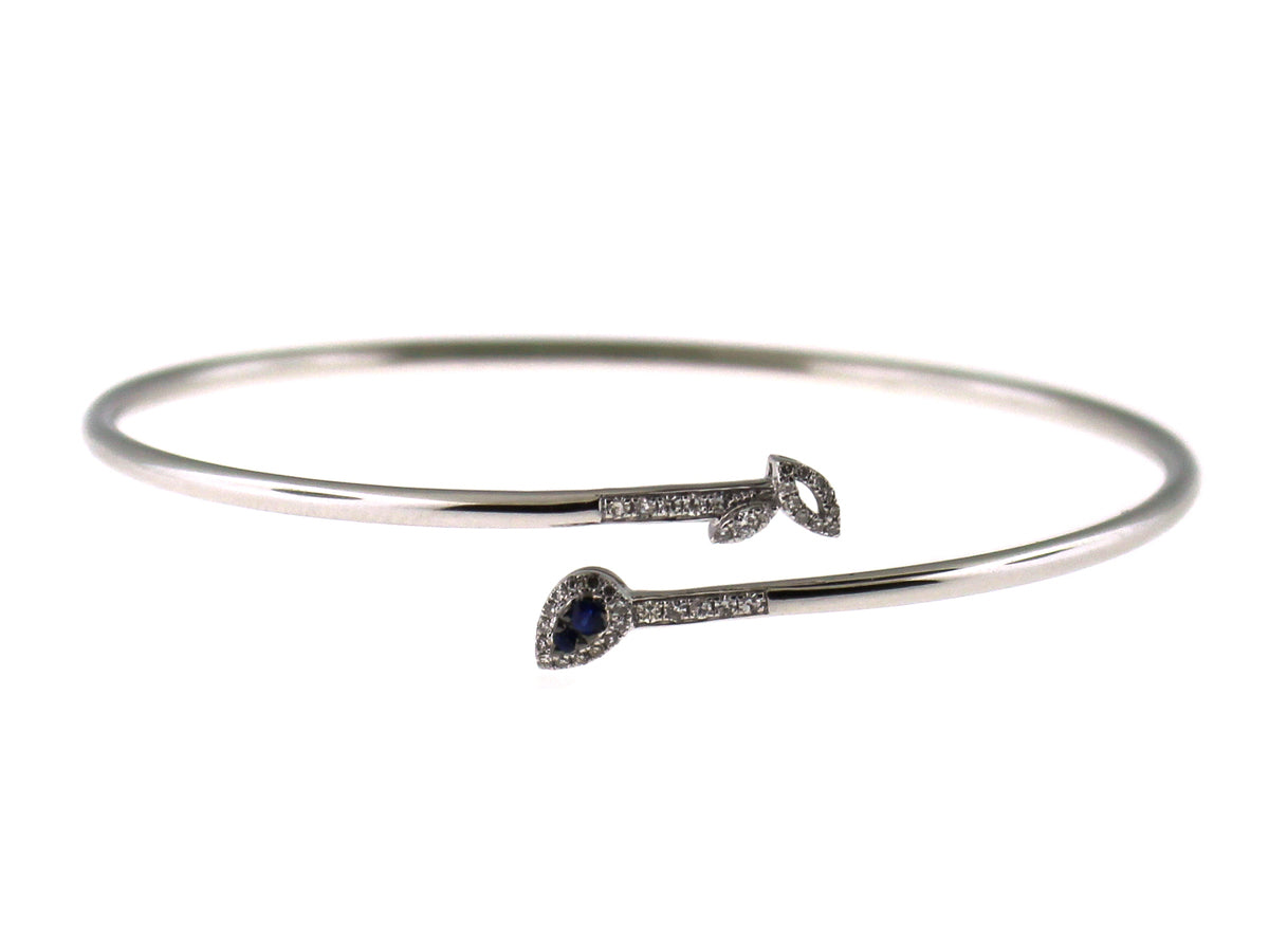 SAPPHIRE & DIAMOND BANGLE, 14KW (H)