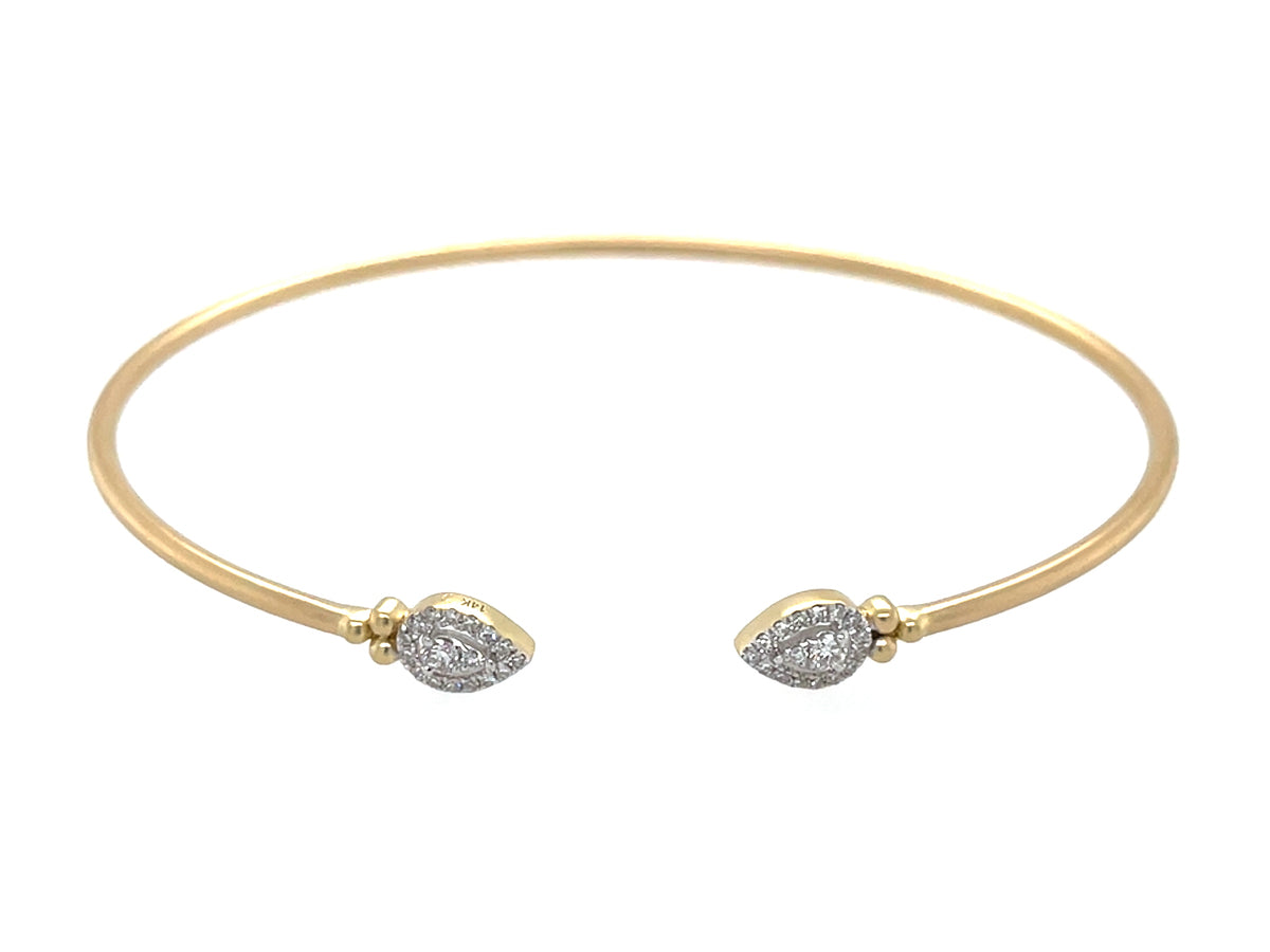 Diamond Pear Flex Bangle, Satin Finish