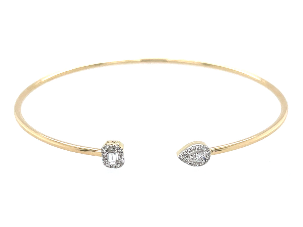 Diamond Pear Baguette Flex Bangle