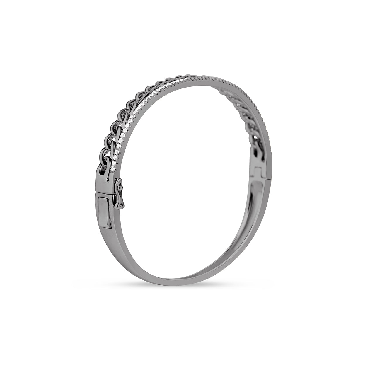 Diamond Curb Link Stack Bangle