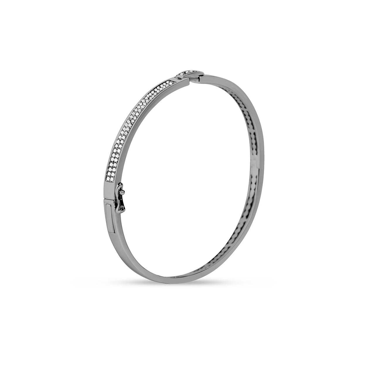 Diamond Notch Buckle Bangle