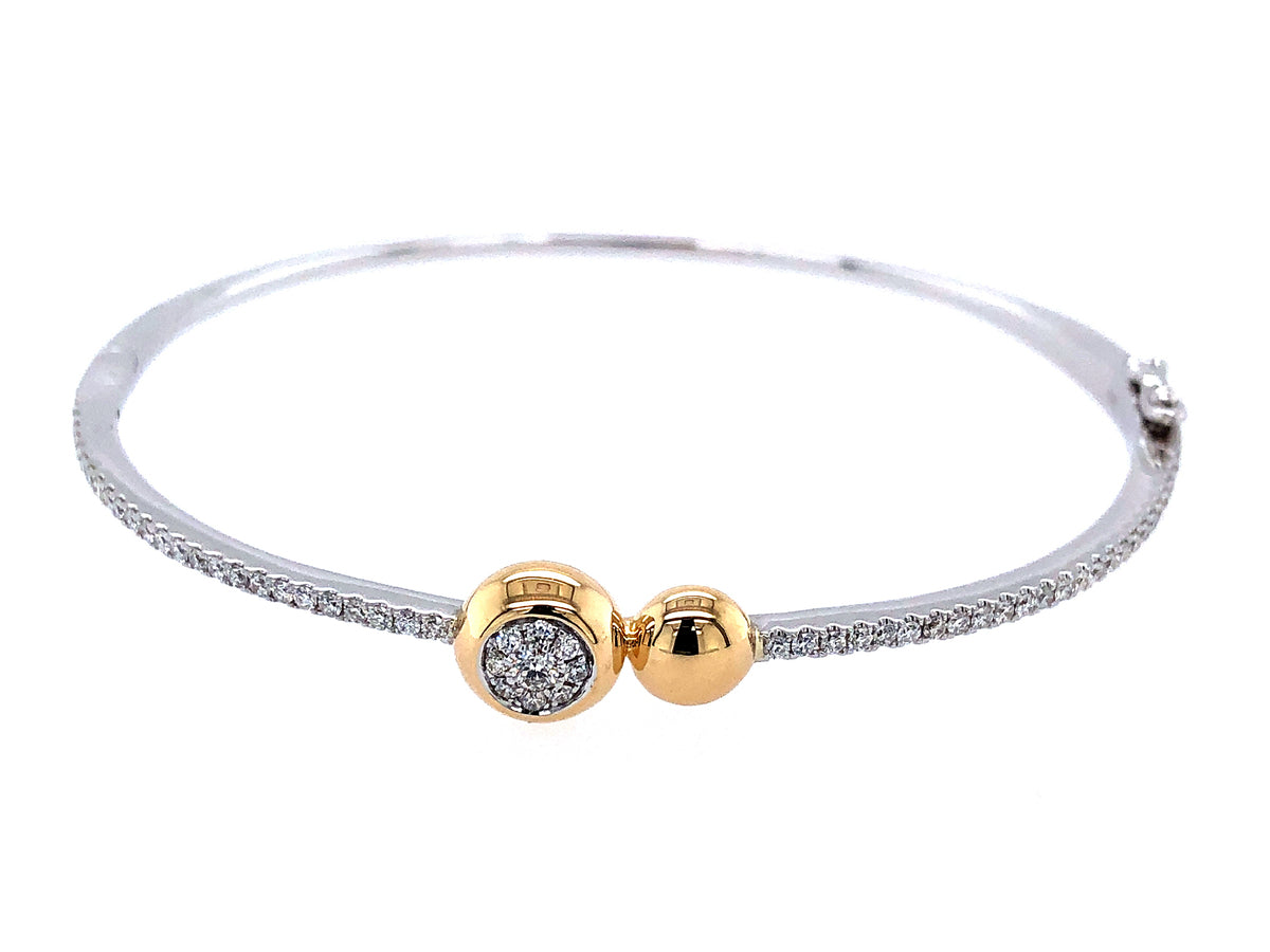DIAMOND BALL BANGLE, 14KWY ( N)