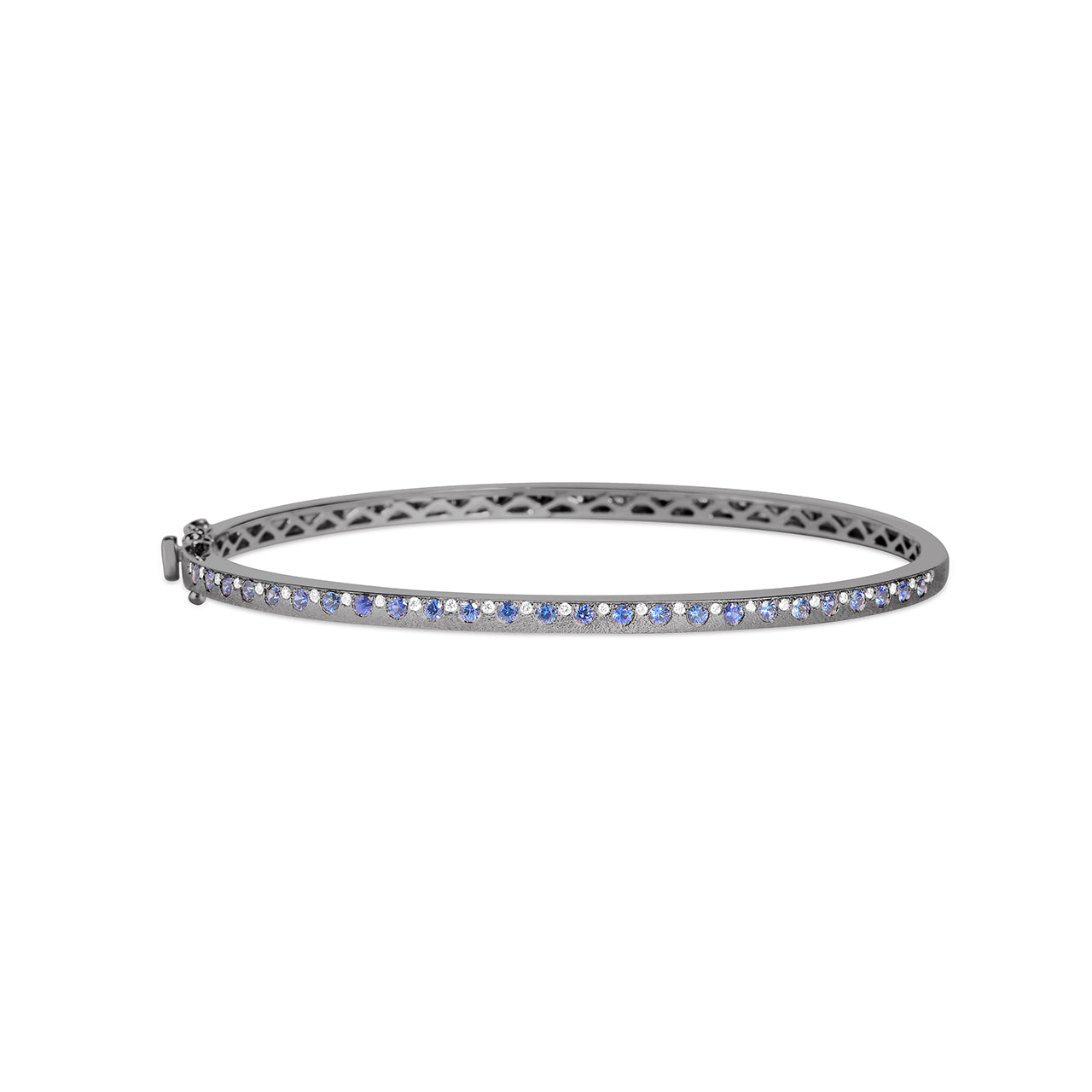 Sapphire & Diamond Alternating Flush Bangle
