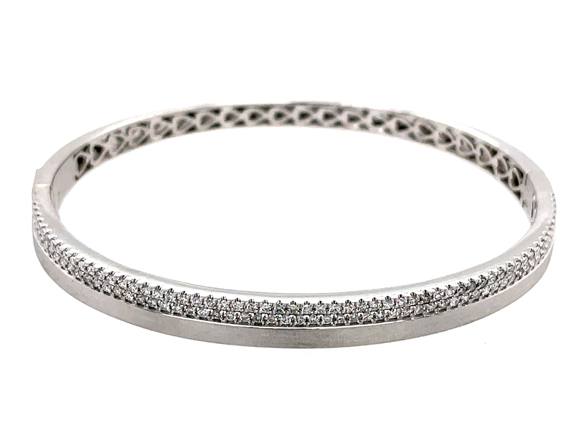 DIAMOND 2 ROW BANGLE, 5.4MM, SATIN FINISH