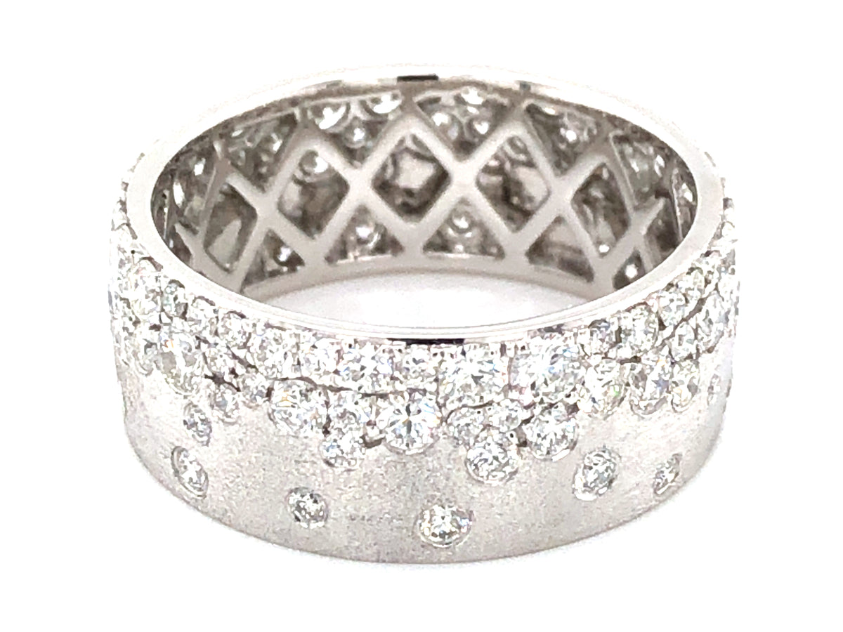 DIAMOND FLUSH SET ETERNITY CIGAR BAND 8.7MM