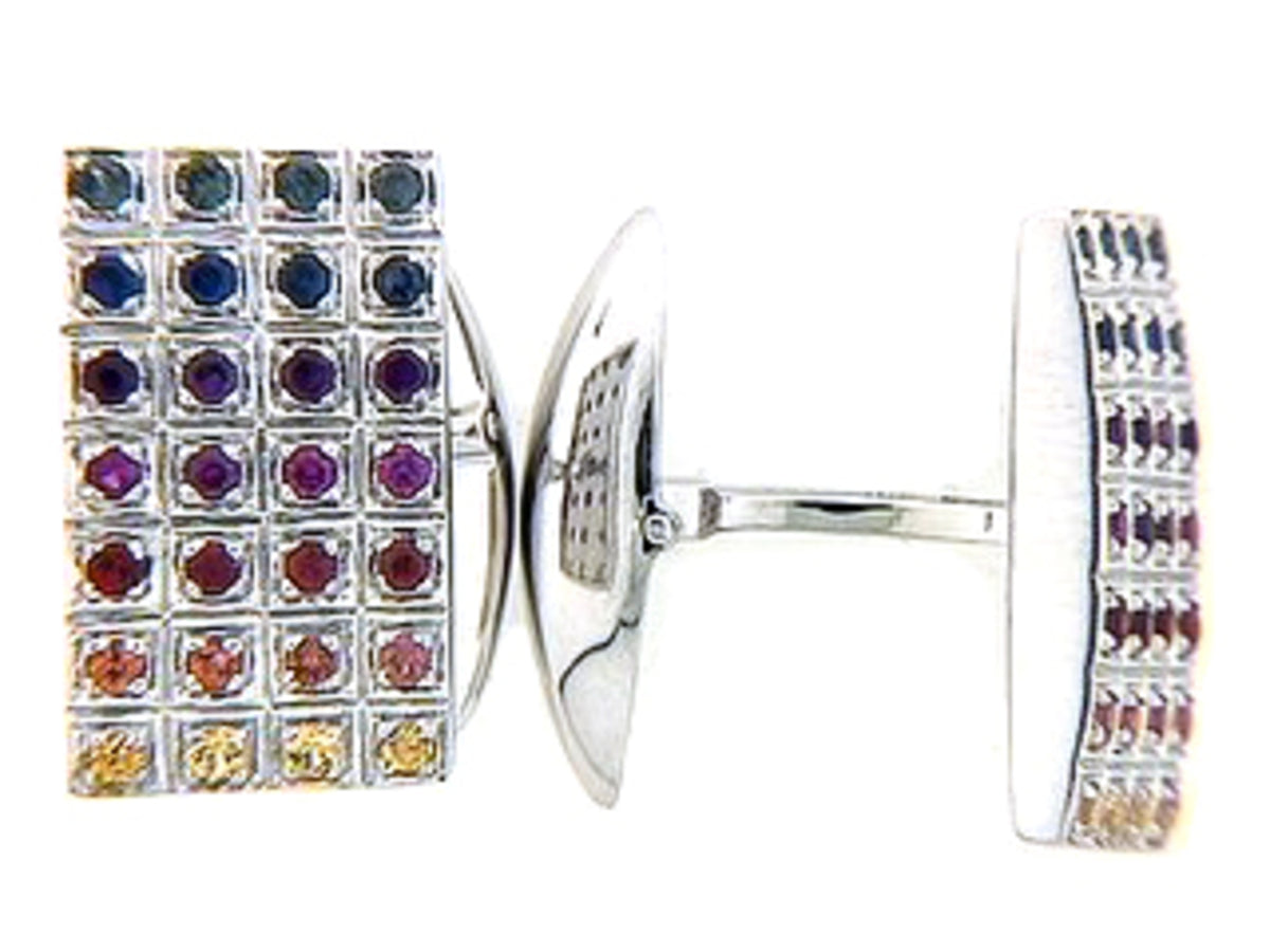 RAINBOW SAPPHIRE CUFF LINKS