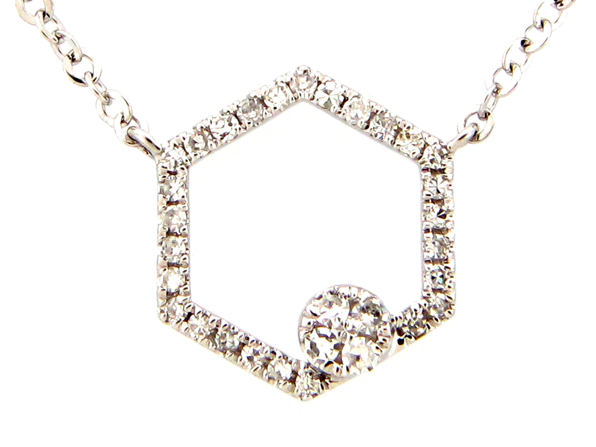 DIAMOND HONEYCOMB PENDANT NECKLACE
