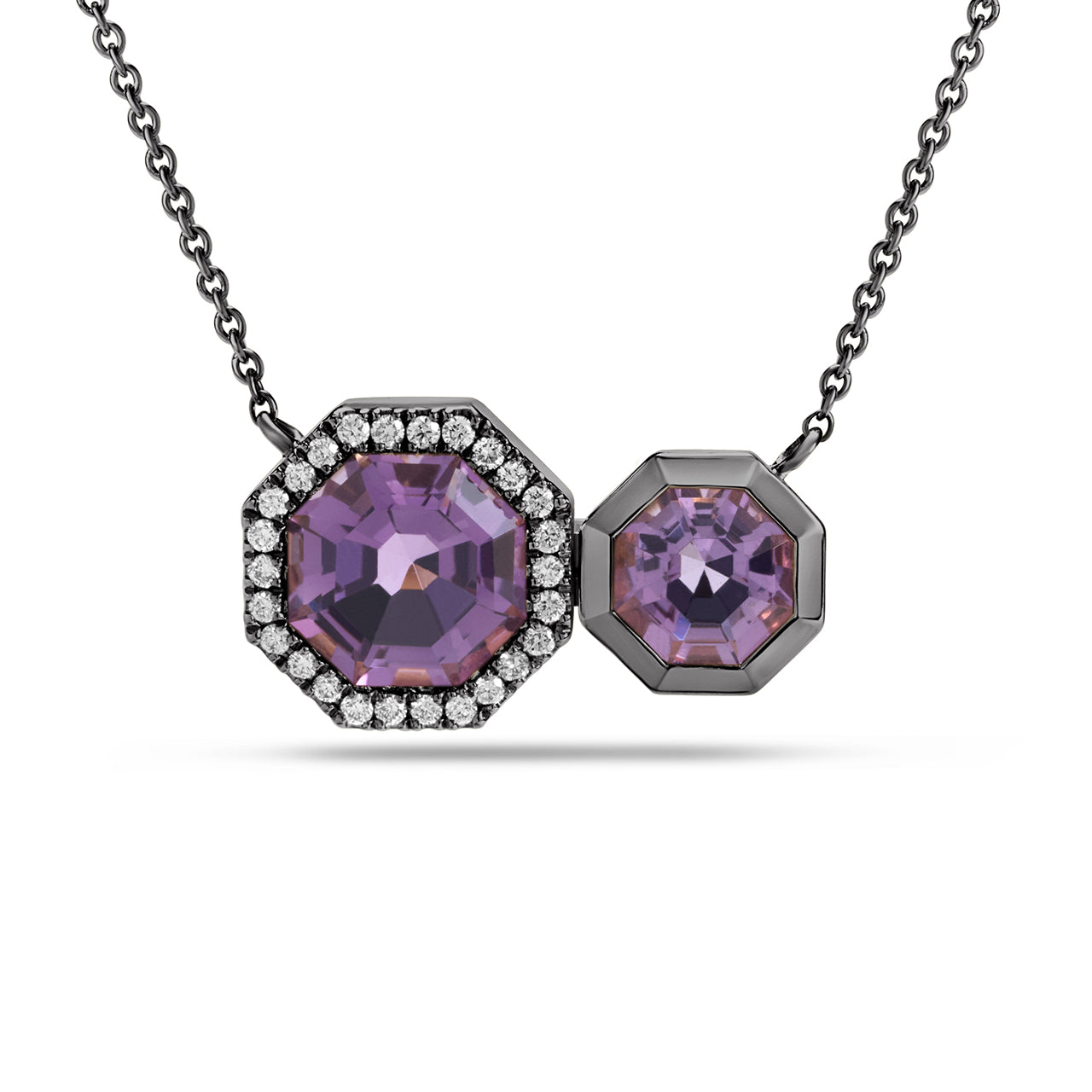 Amethyst & Diamond Toi Et Moi Necklace