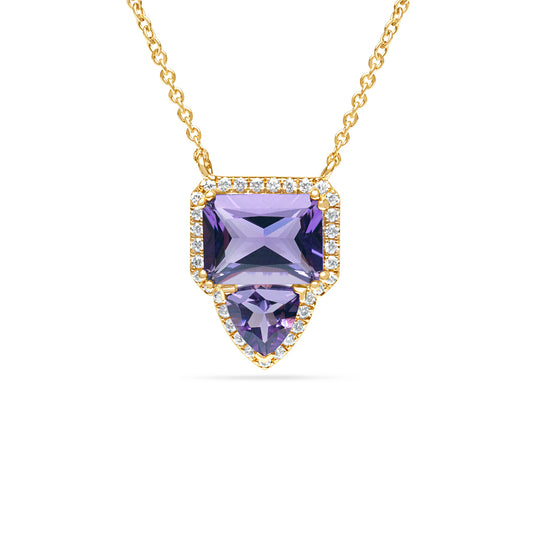 Amethyst & Diamond Toi Et Moi Necklace