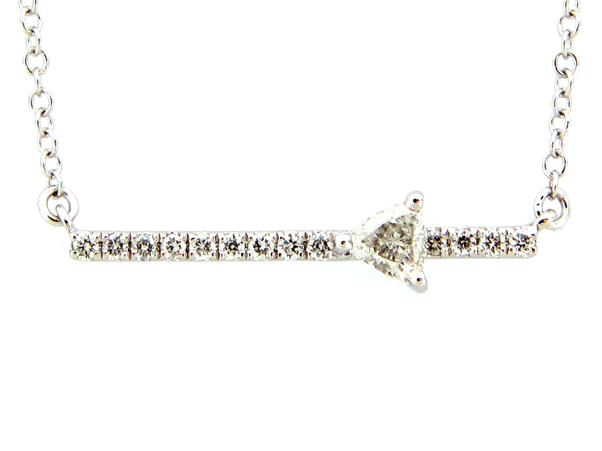 DIAMOND TRIANGLE BAR PENDANT NECKLACE