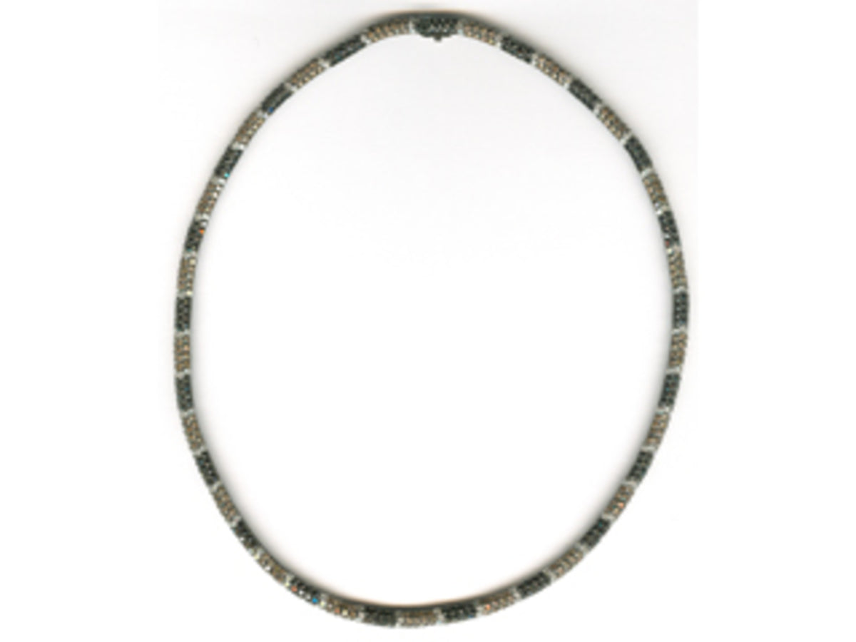 BLACK, BROWN & WHITE DIAMOND NECKLACE, 18KW (R/N)