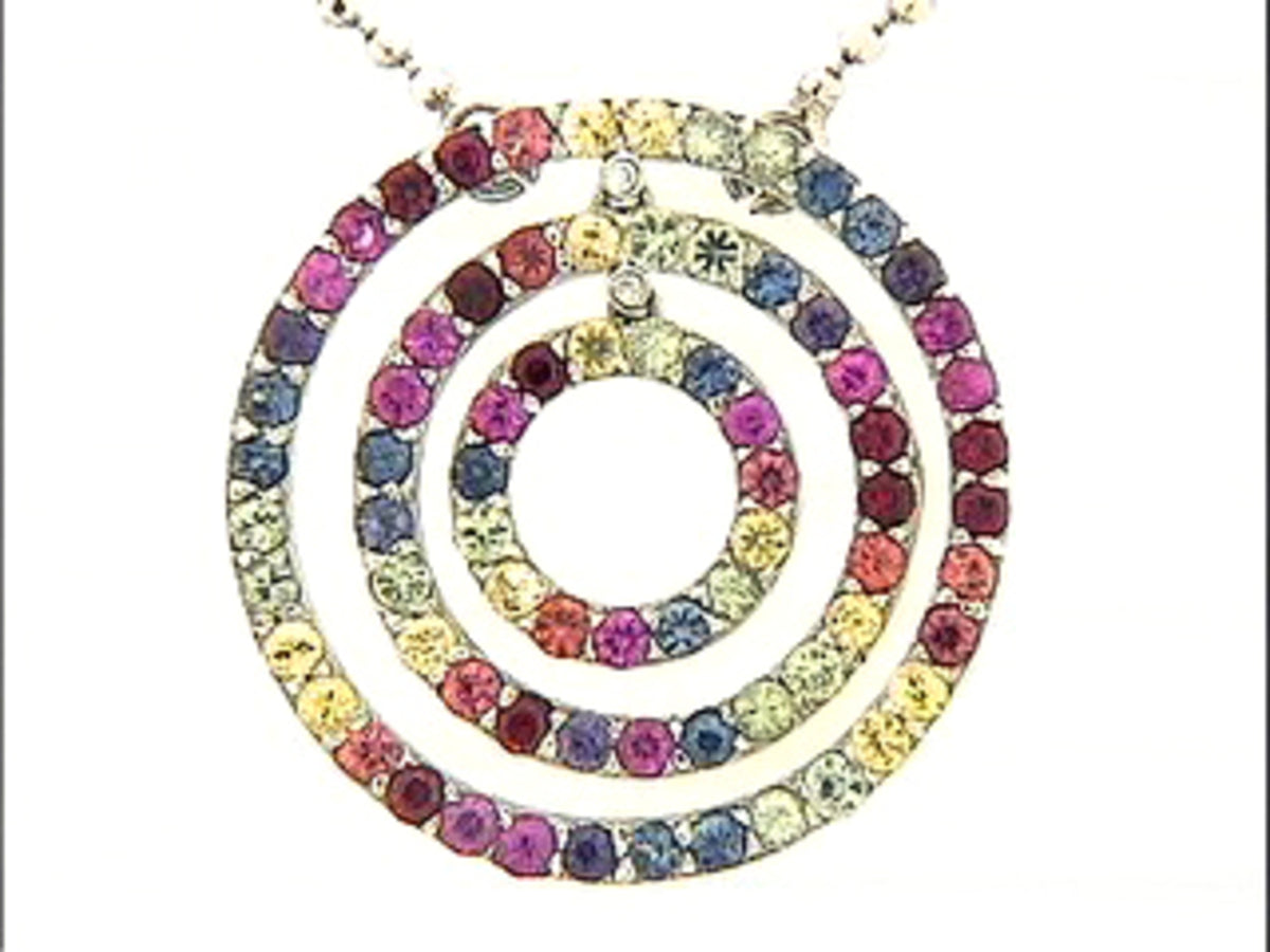 RAINBOW SAPPHIRE & DIAMOND NECKLACE