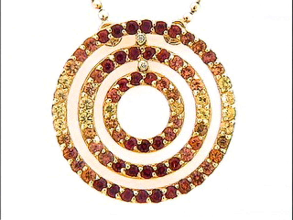 ORANGE SAPPHIRE & DIAMOND NECKLACE