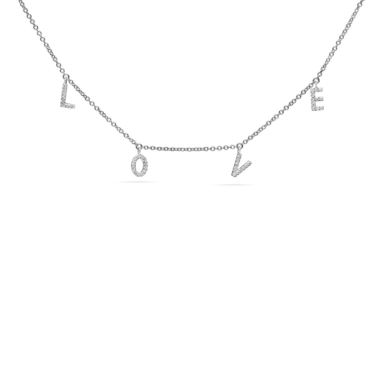 Diamond LOVE Station Necklace