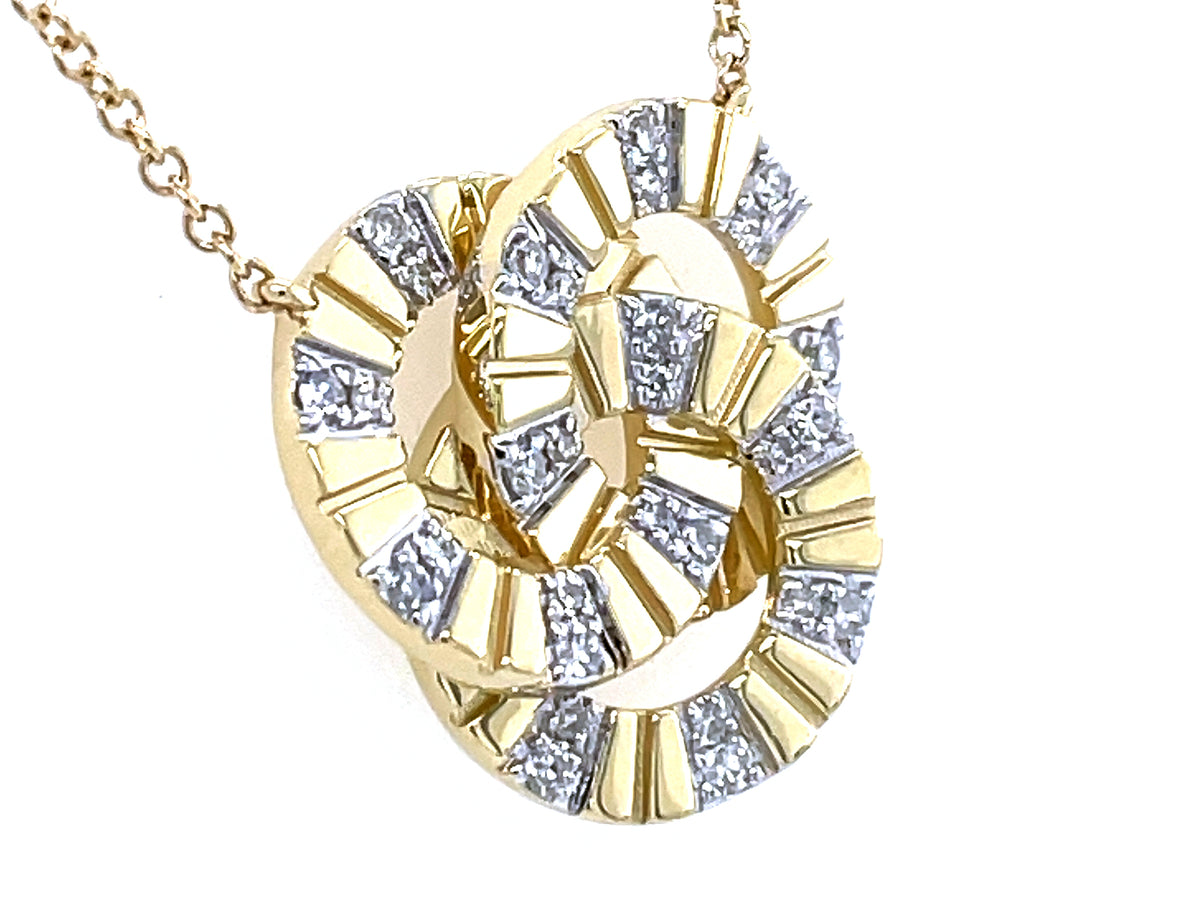 DIAMOND 3 CIRCLE INTERLOCKING PENDANT NECKLACE,18"/17"/16"