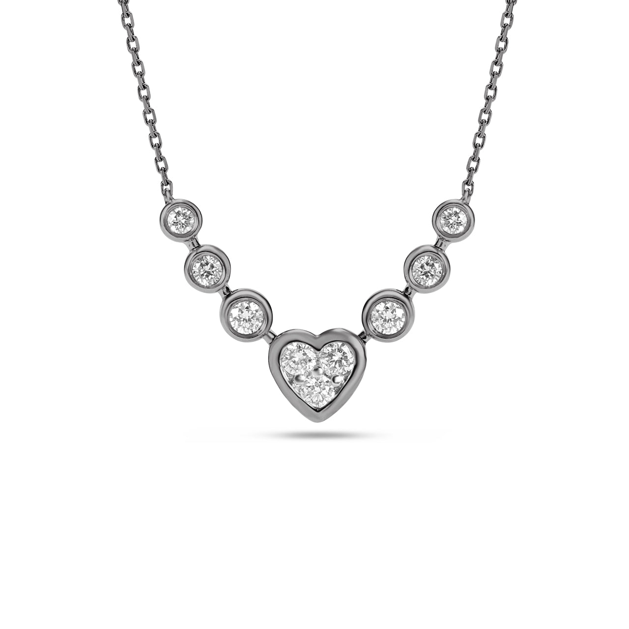 Diamond Heart Bezel Necklace