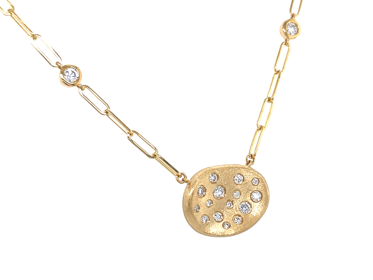 DIAMOND ROUNDS FLUSH SCATTERED NECKLACE