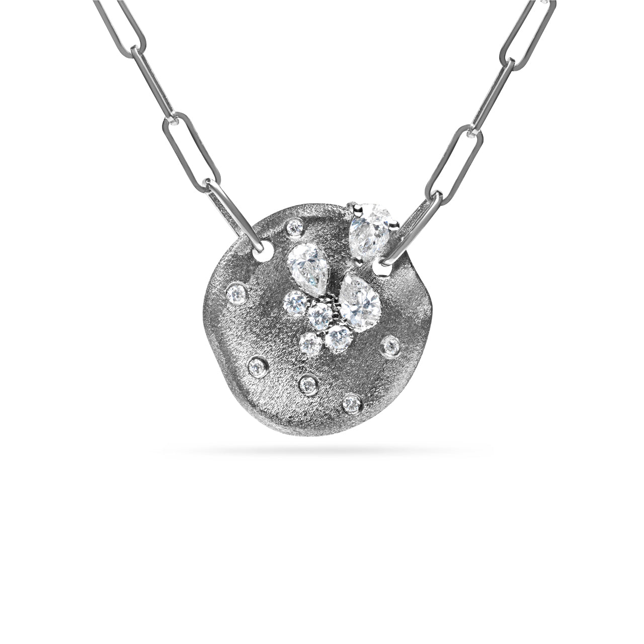 Diamond Confetti Artisan Disc Necklace