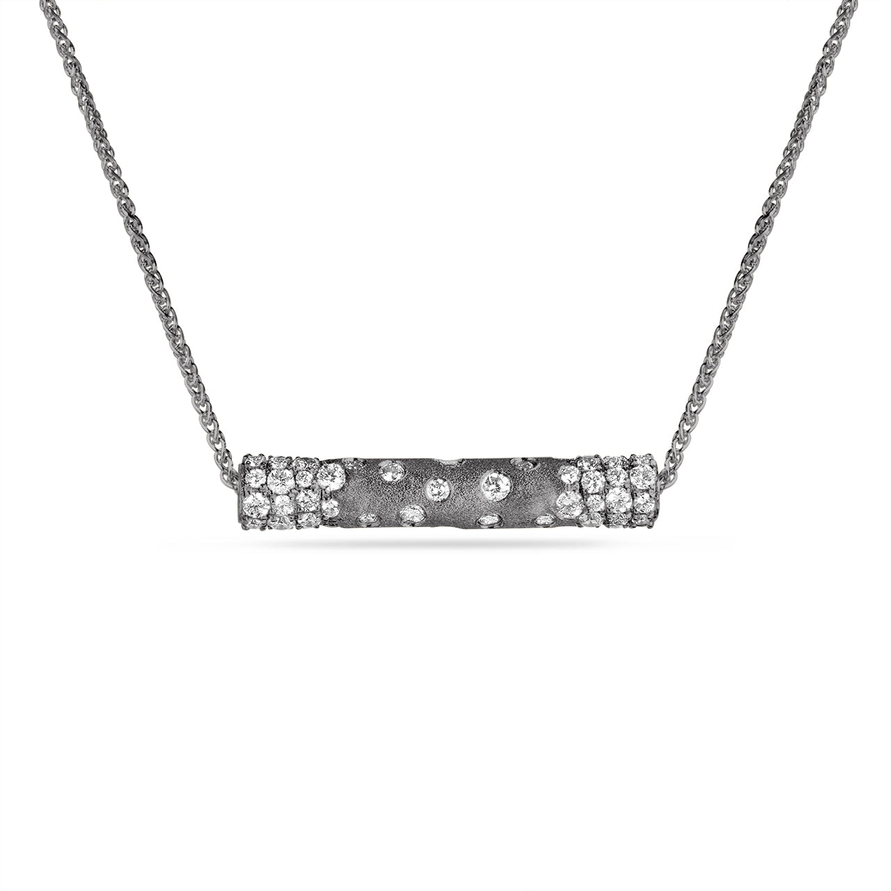Diamond Confetti Wide Cylinder Spinner Necklace