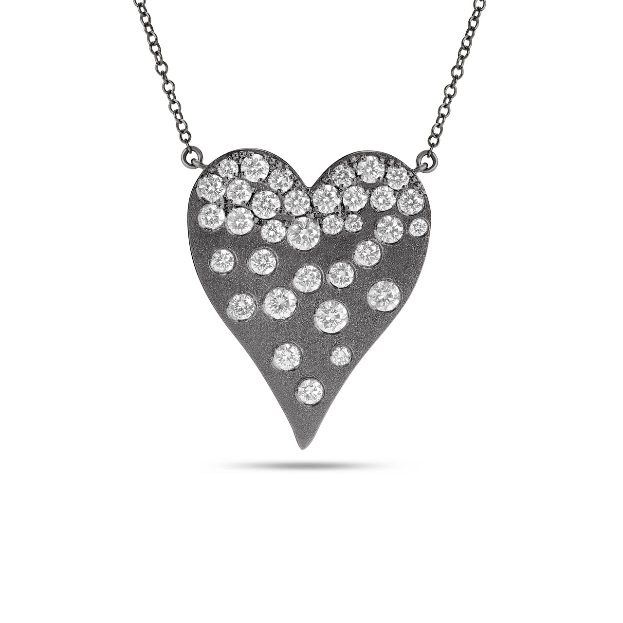 Diamond Confetti Heart Jumbo Necklace