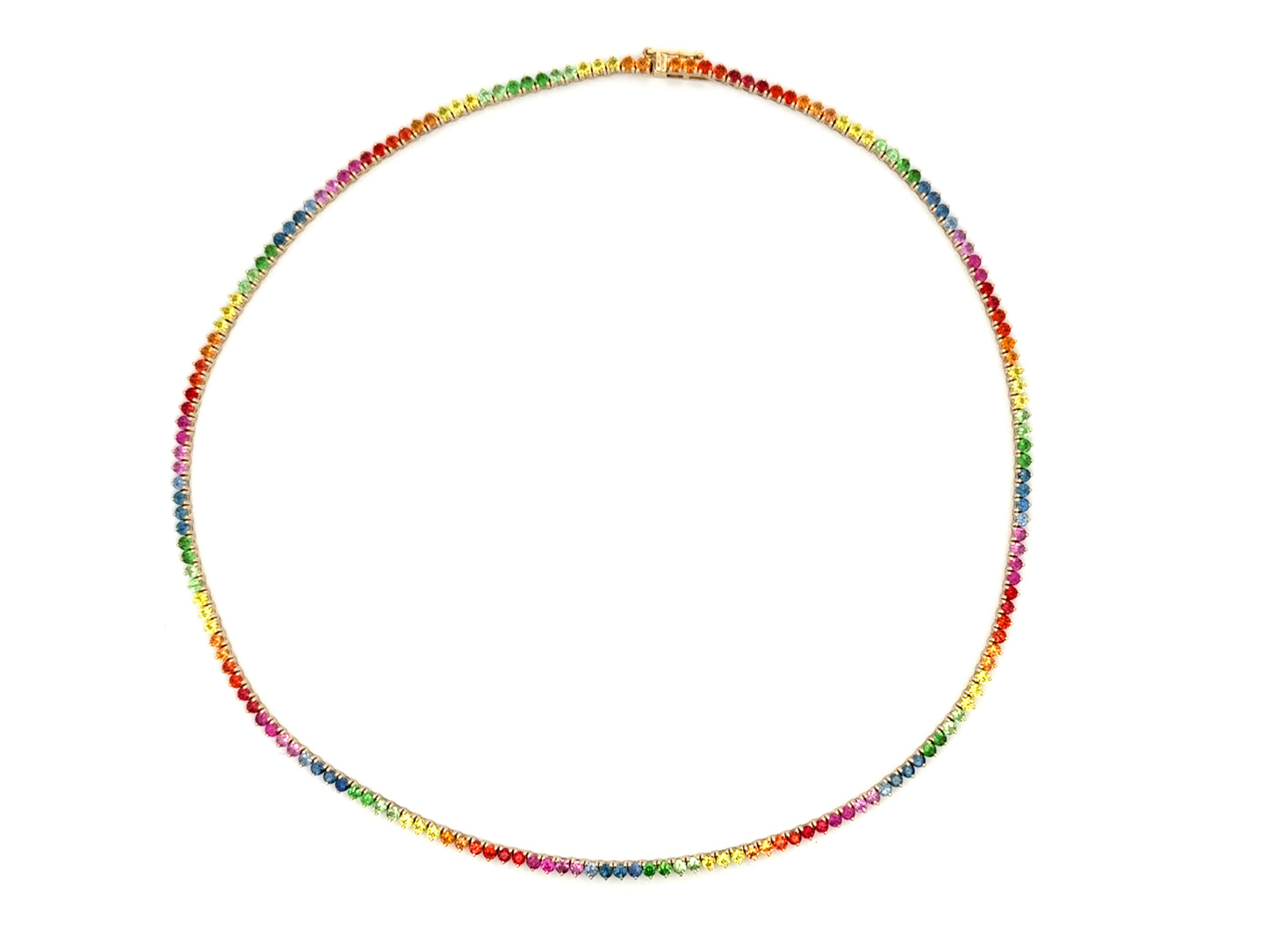Rainbow Sapphire Tennis Nekclace