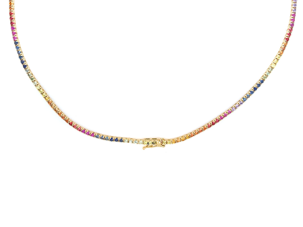 RAINBOW SAPPHIRE NECKLACE, 16"